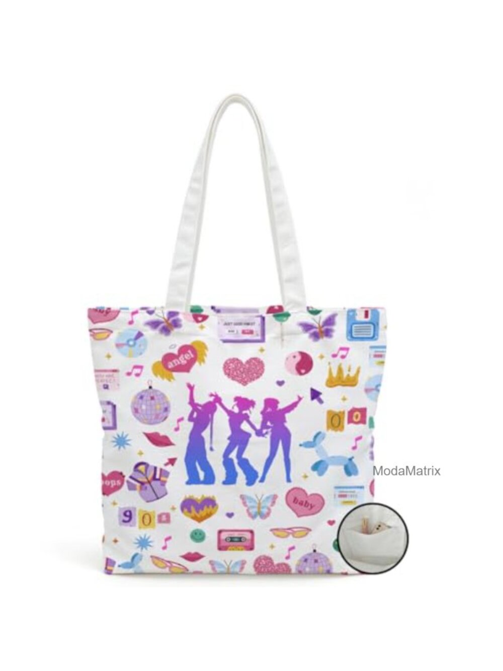 Canvas Tote Bag K-Pop Gift Reusable Shopping Beach Bag with Inner Pocket